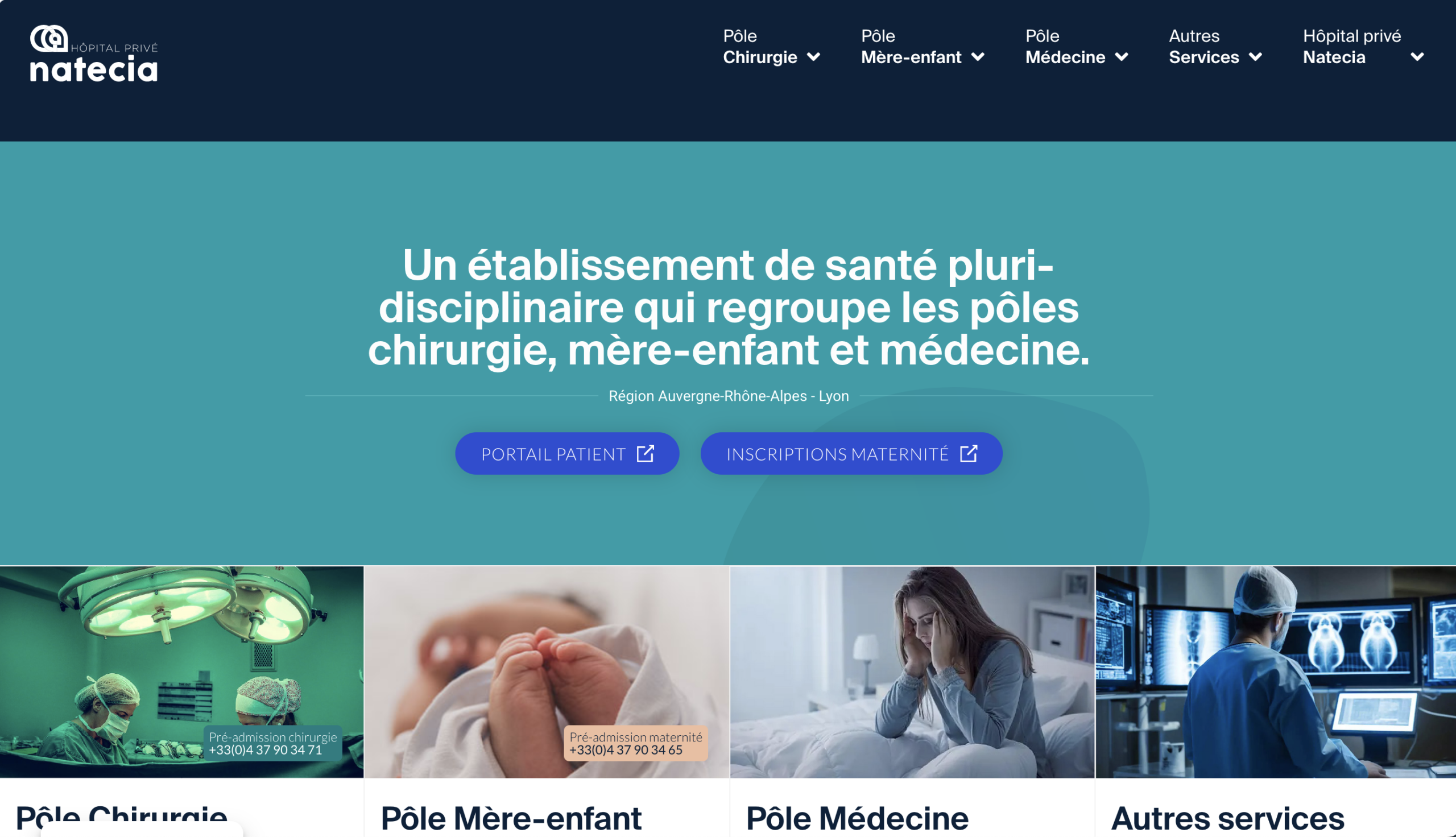 site web natecia clinique privé Lyon par Patrice CARRIER
